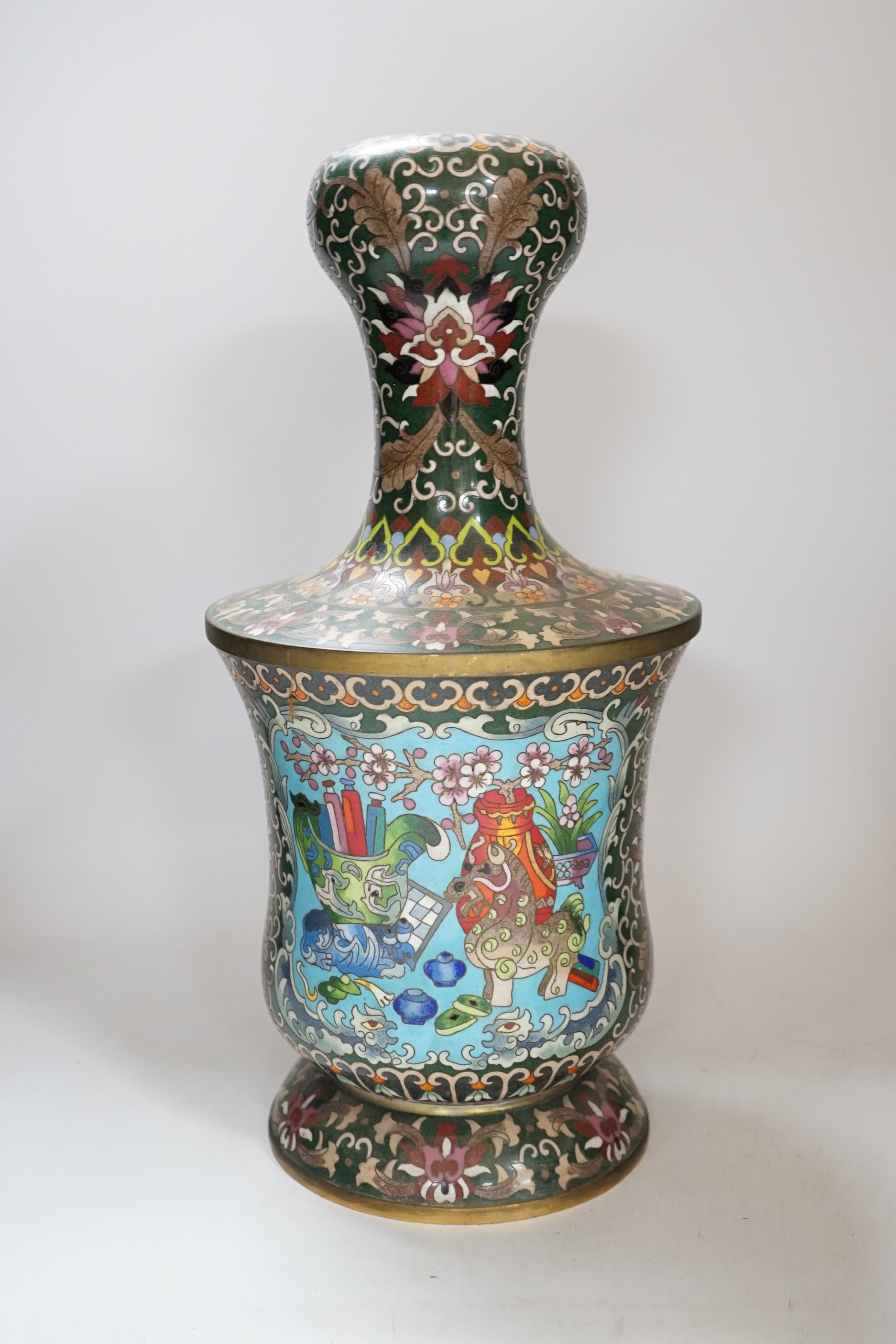 A Chinese cloisonné enamel vase, 20th century, 38cm high